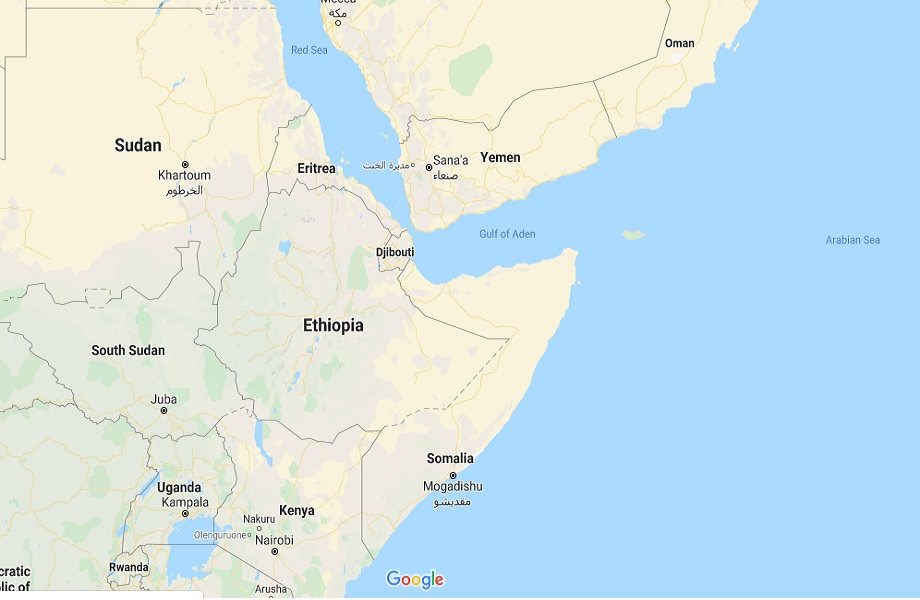 Onde fica o Chifre da África (Foto: Reprodução/Google Maps)