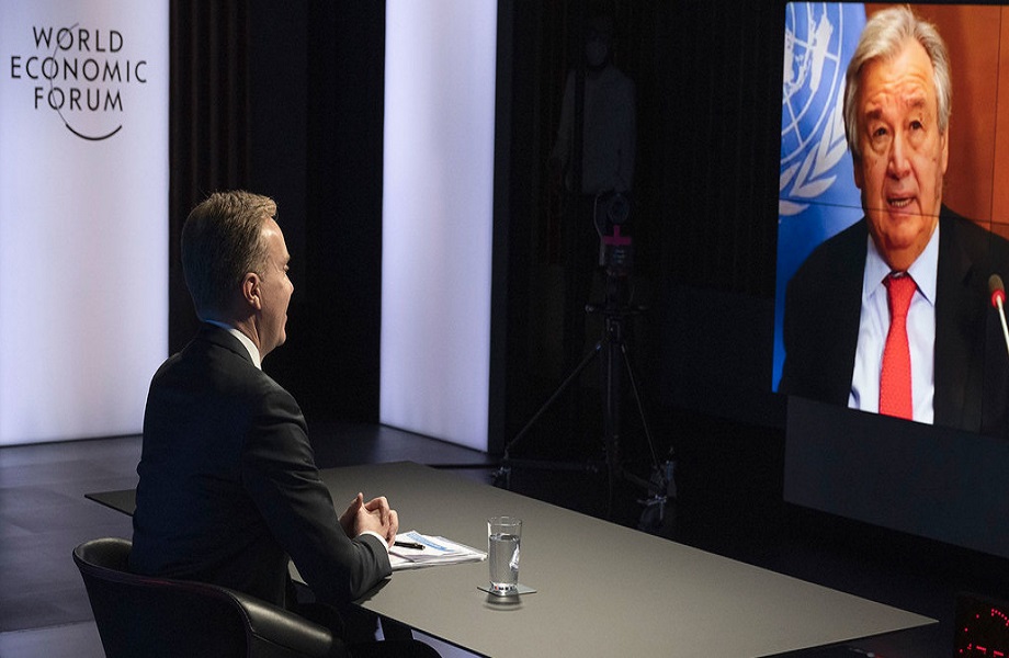 ONU: Em Davos, Guterres ressalta papel do setor privado na recuperação da pandemia