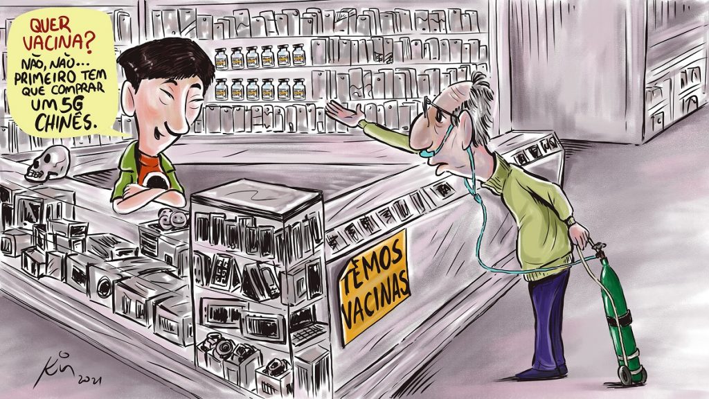 Charge da semana: diplomacia da vacina e o 5G da China