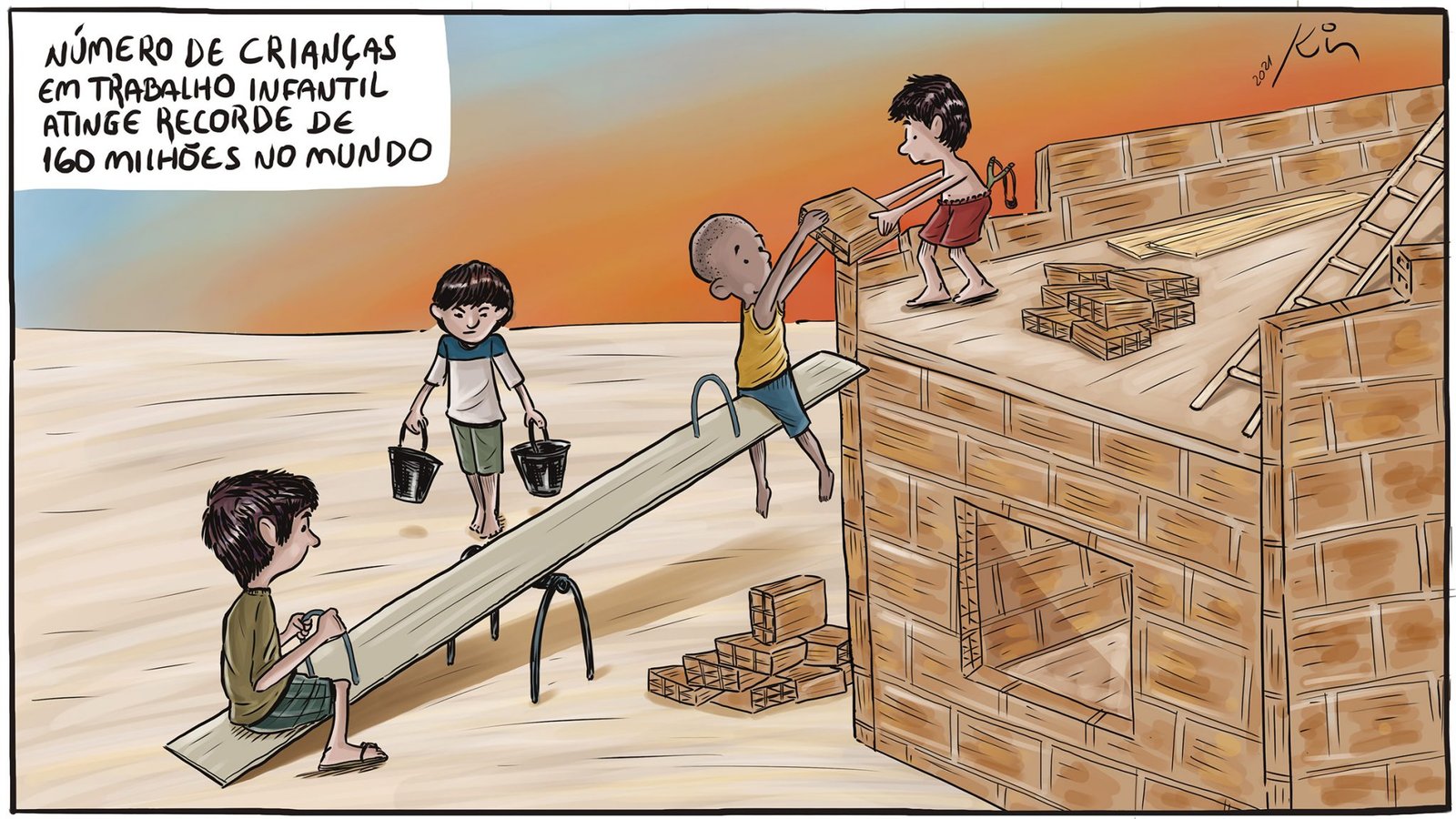 Charge Sobre Trabalho Infantil - FDPLEARN